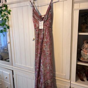 Katuri Elegant Maxi Dress in Pink and Purple. NWT. India size 7” cup